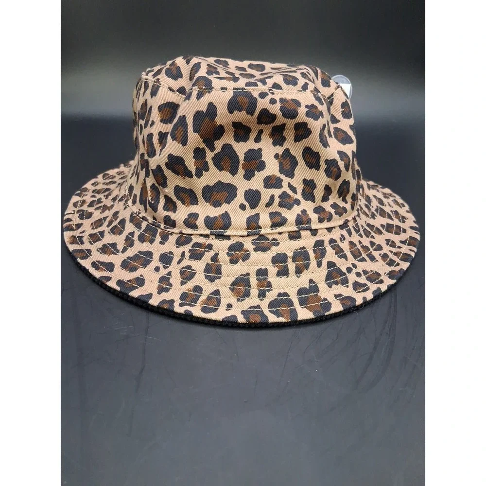Baby Gap 6-12 Months Leopard Bucket Hat 100% Cotton Shell w/ Courderoy Lining
